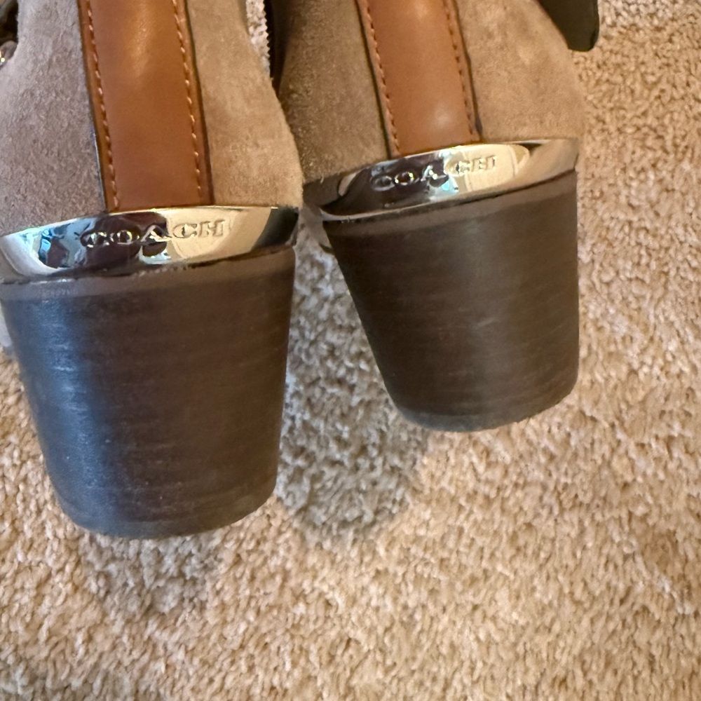 Authentic Coach Pauline 8 Women's Tan heels shoes Ankle leather Boots $298 - Picture 6 of 10